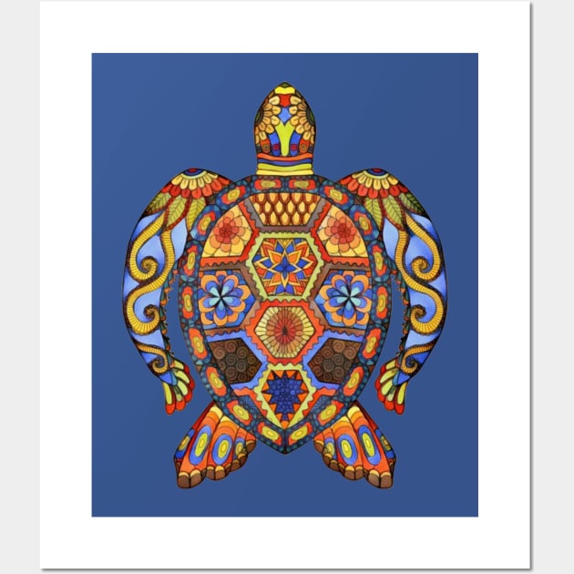 Colorful Sea Turtle Art Wall Art by AlondraHanley